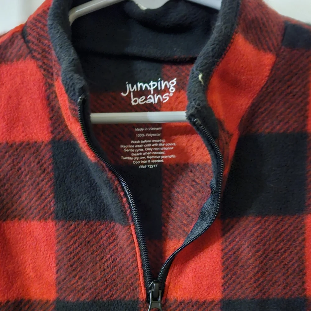 JUMPING BEANS Buffalo Plaid Pullover Fleece Flannel Shirt- Kids Size Youth 6 - Picture 3 of 4